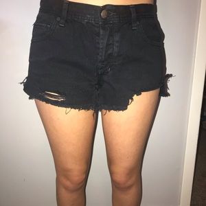 Black Cut Off Jean Shorts